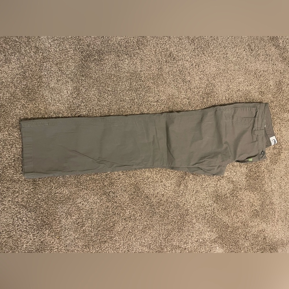 Slightly worn mountain khakis.